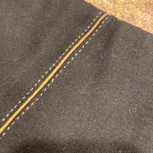 J. Crew Black and Tan Wool Blend Skirt 10 Unfinished Outer Bottom Hem - Picture 7 of 14